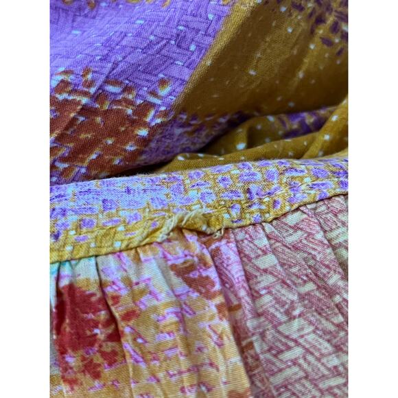 Vintage Jams World Abstract Floral Patchwork Dress Size XL Hawaiian Boho Hippie - Picture 9 of 10